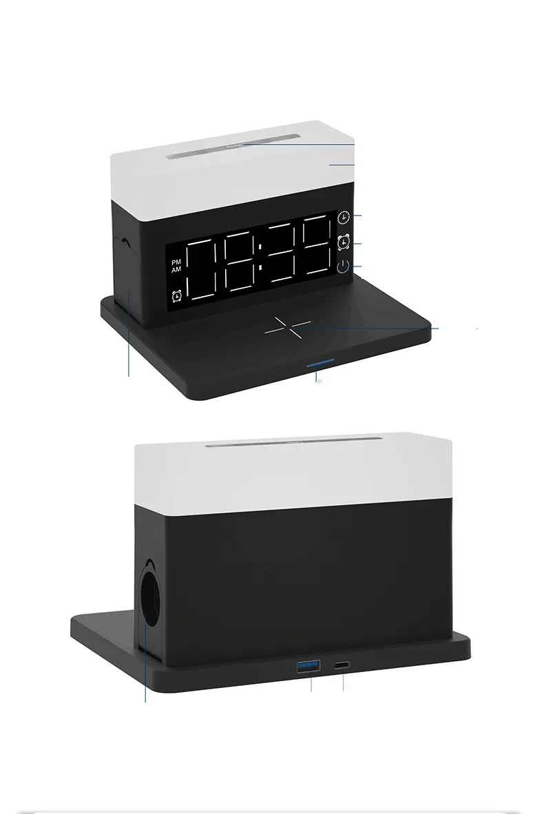 Night Light Clock Multifunctional Wireless Charger