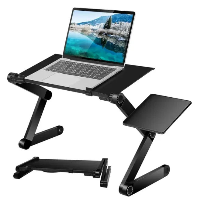 Foldable Laptop Desk With Mouse Board And Aluminum Alloy Tray
