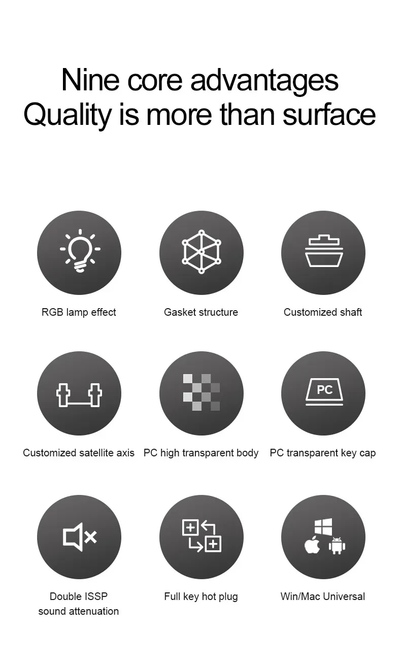 Attack Shark K75RGB Wireless Mechanical Bluetooth Transparent Gasket Hot Plug Keyboard