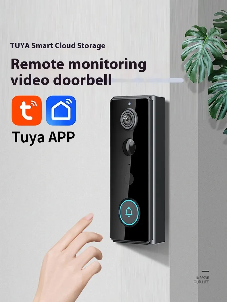 Graffiti Smart Doorbell IP65 Waterproof Remote Real-time Monitoring