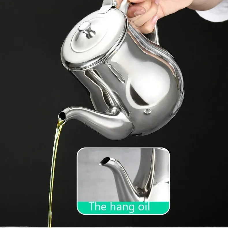 Stainless Steel Grease Strainer & Oil Storage Pot with Mesh Filter