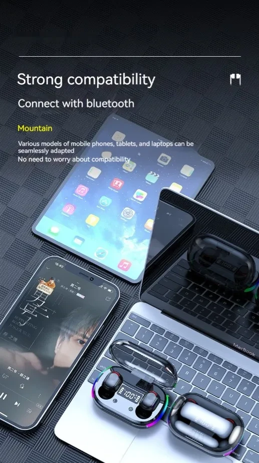 Digital Display Colorful In-ear Bluetooth Headset