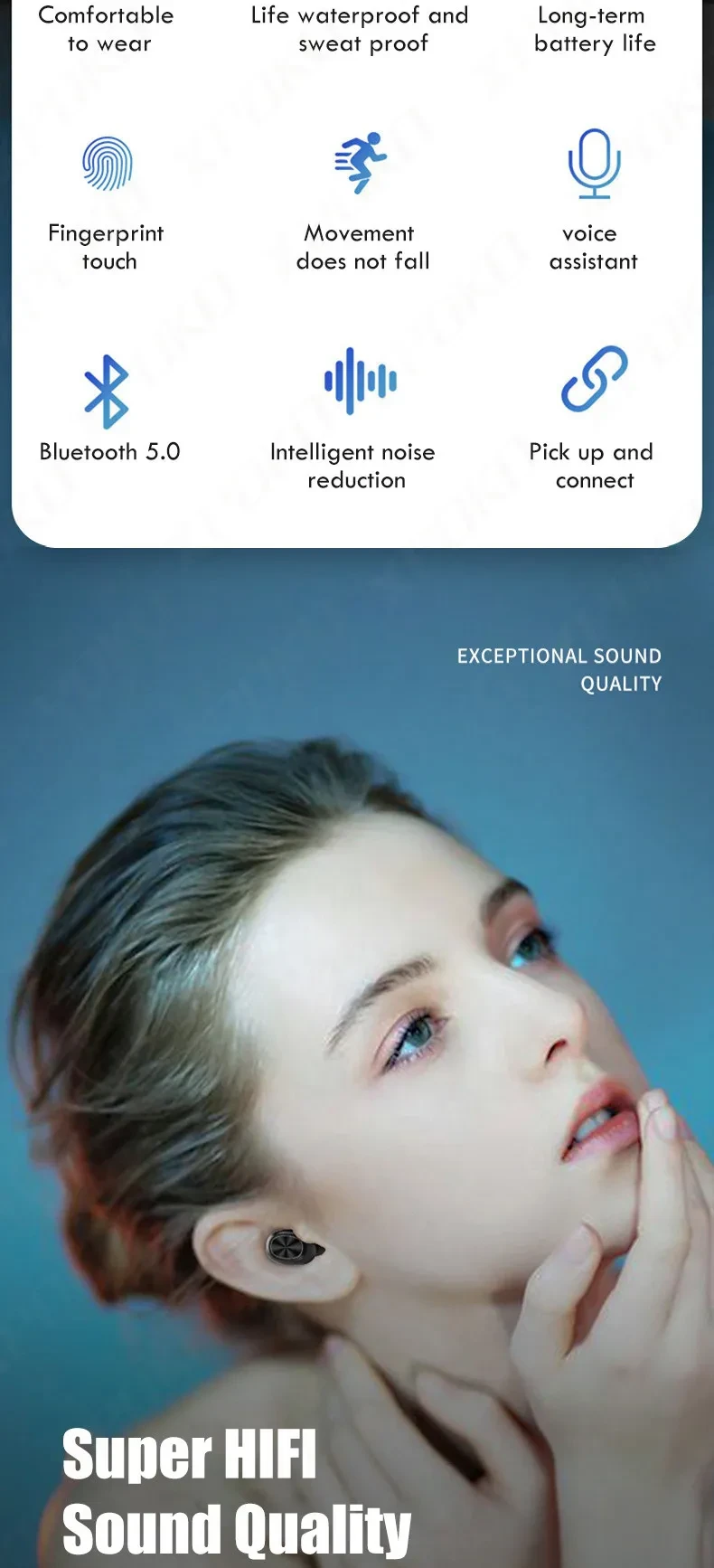 Digital Display Wireless Sports F9 English Bluetooth Headset