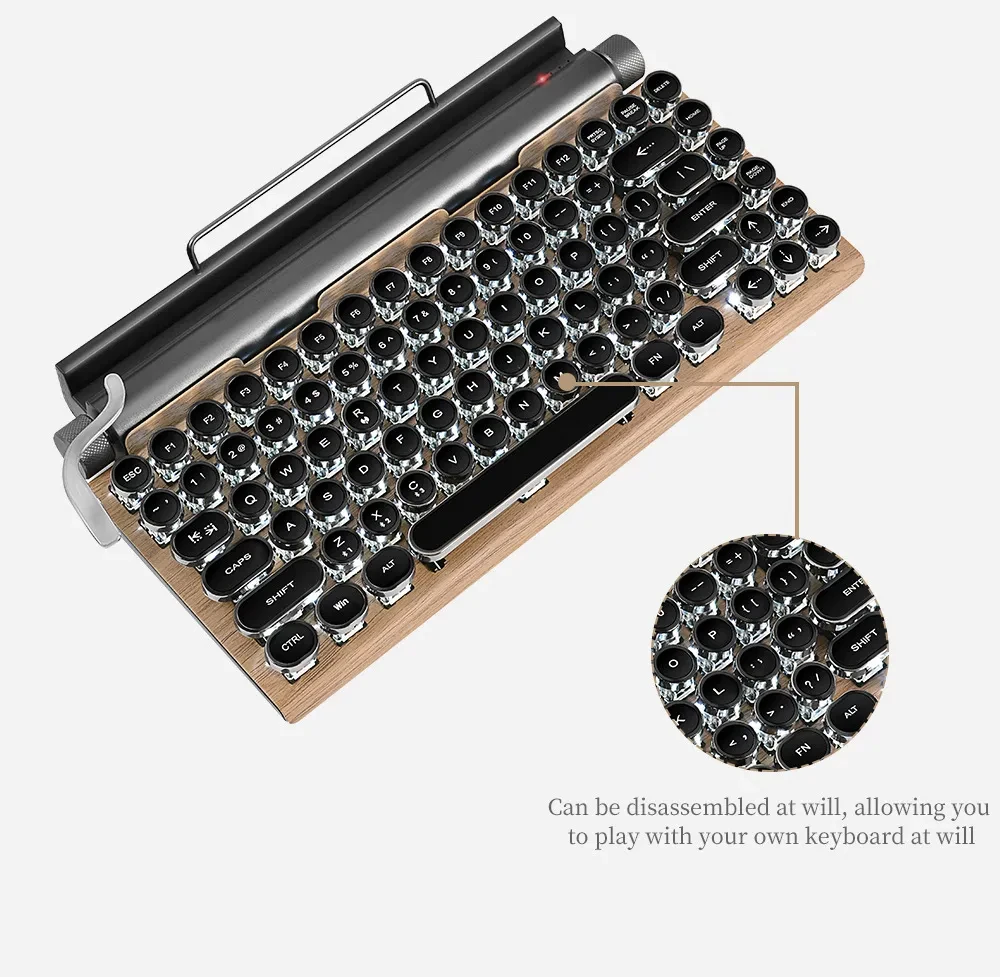 Retro Typewriter Bluetooth Mechanical Keyboard