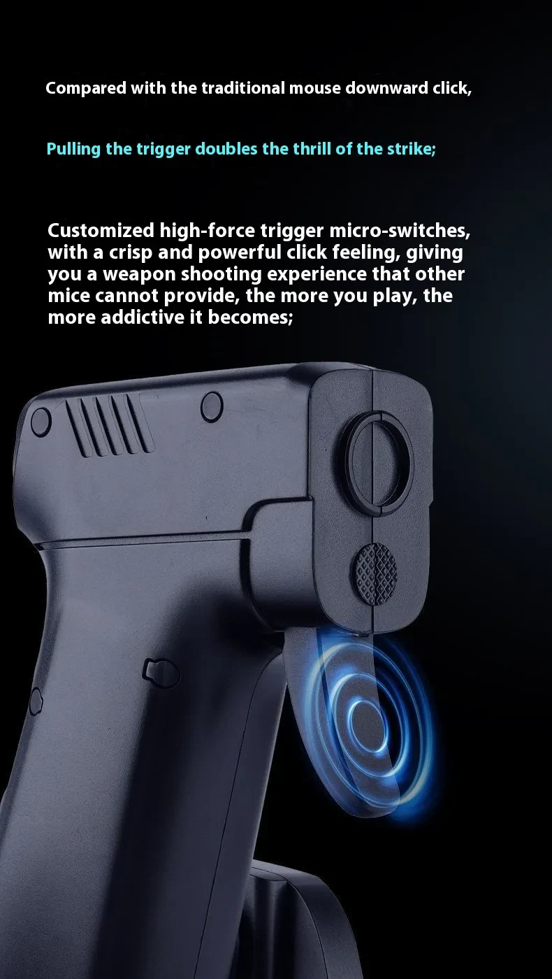 Shooting Game Mouse Gun Type Vertical Handle Grip Trigger Characteristic Pistol Vertical Wired Peripheral Others