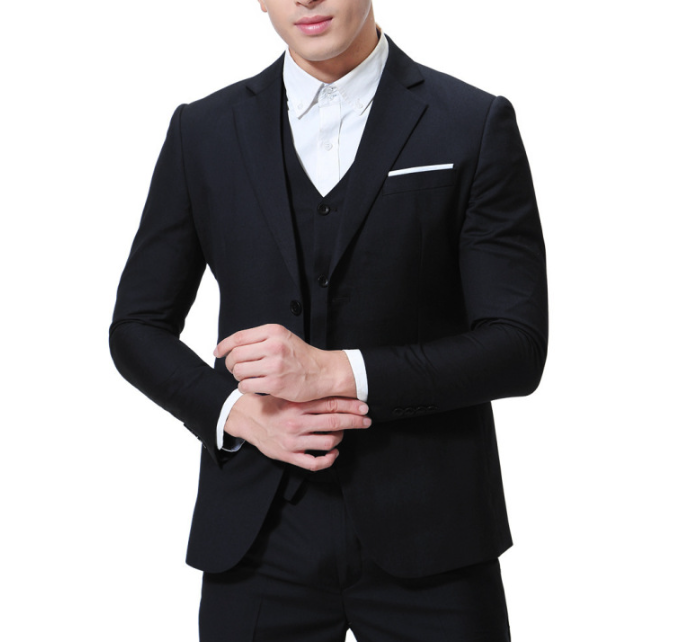 Men’s Solid Colour Casual Business-Casual Three-Piece Suit – Timeless Simplicity, Modern Style