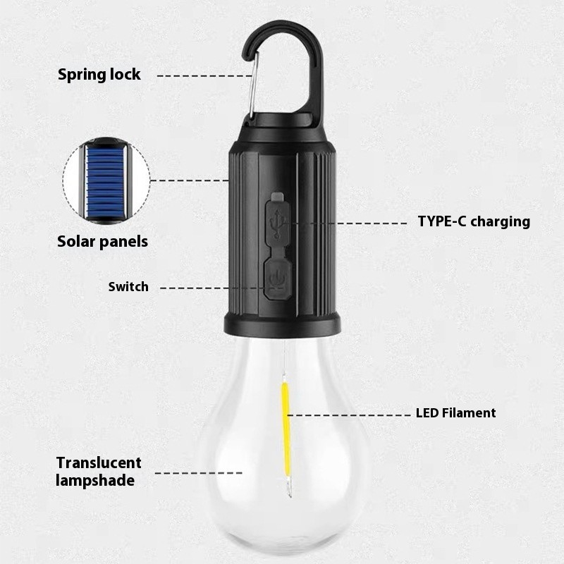 Solar Tent Lights USB Rechargeable Led Camping Lantern