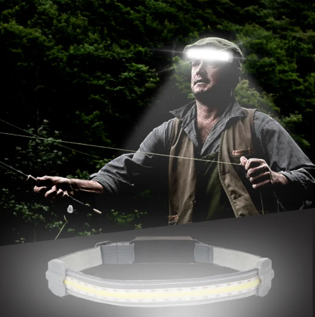 COB Headlight with Red Light Warning