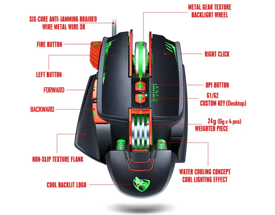Thunder Wolf V9 gaming mouse gaming machine