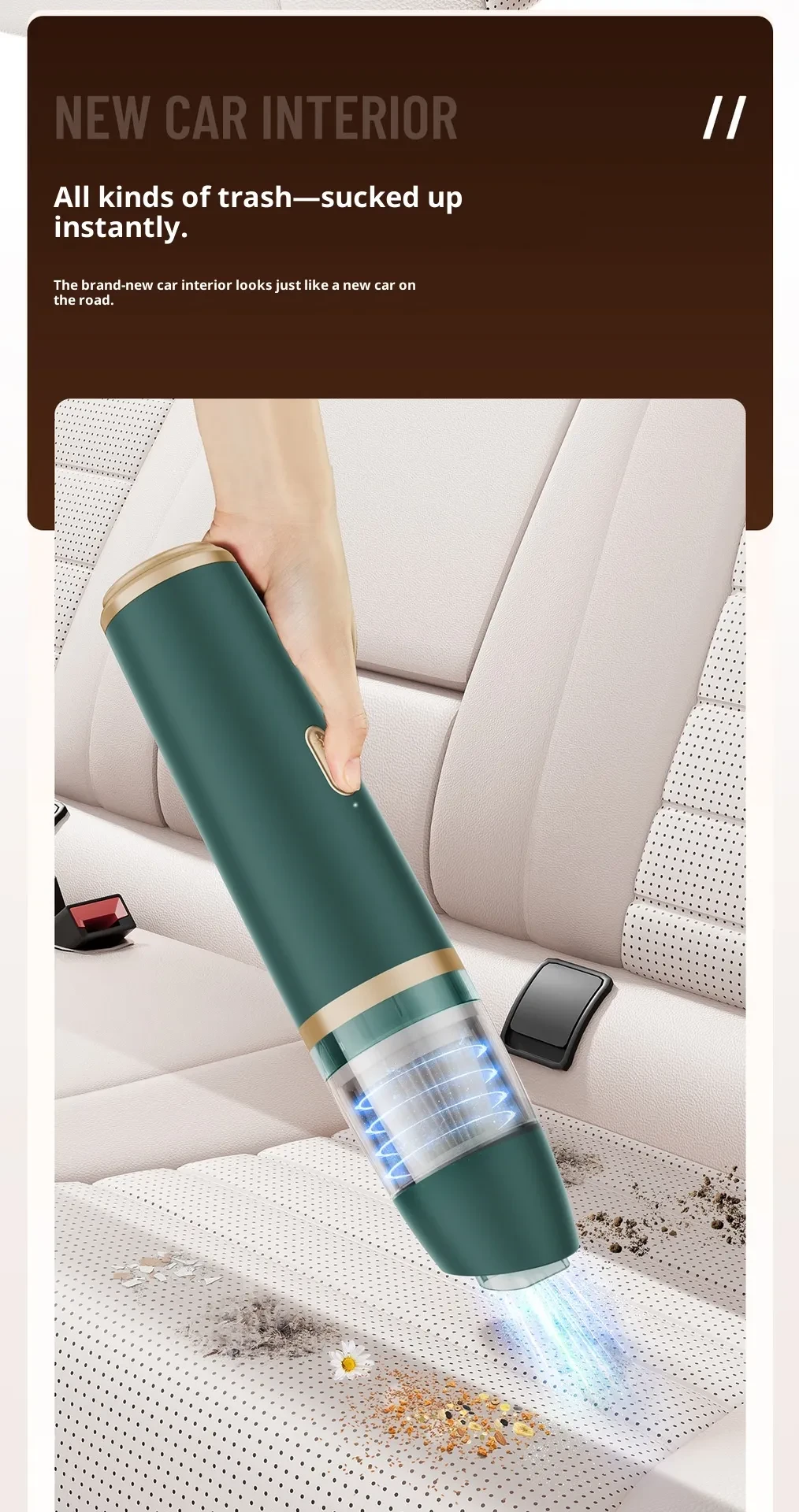 Car Handheld Vacuum Cleaner Suction And Blowing Integrated High Power Dust Cleaner