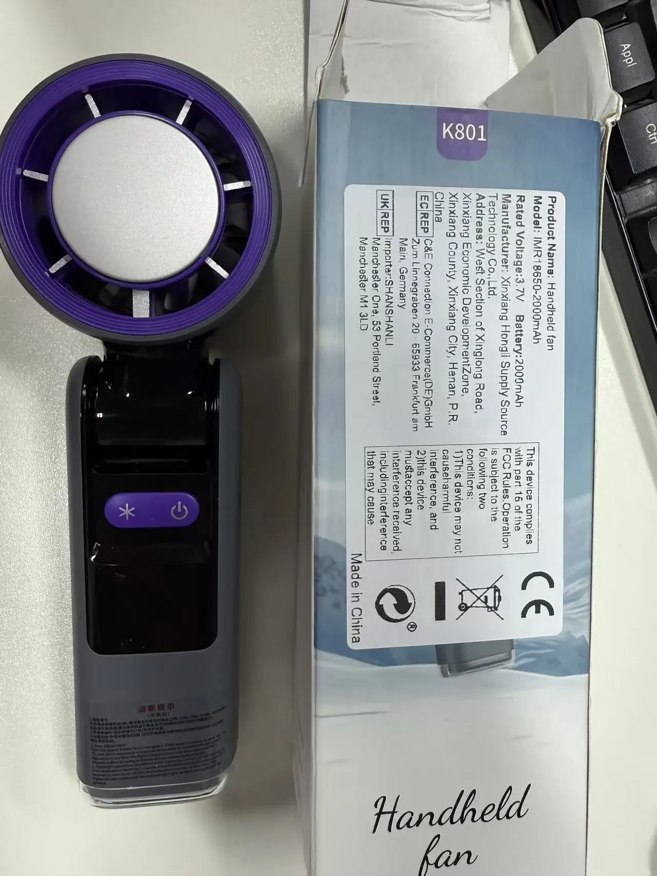 Portable Handheld Fan, Speed Adjustable Turbo Mini Fan, Reduced Temperature Mode, Rechargeable Digital Display Foldable Personal Fan With Night Light, Suitable For Women Men Outdoor