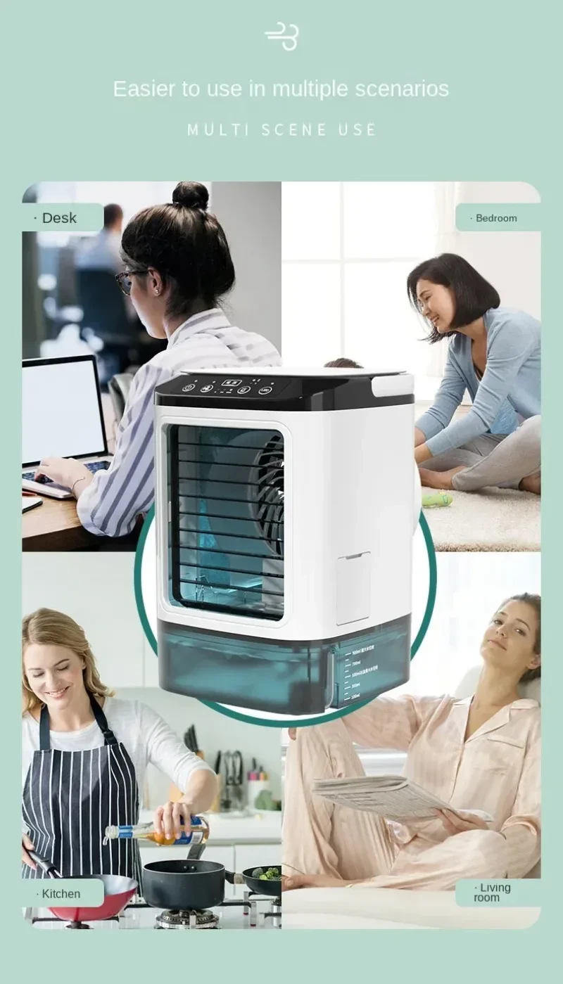 New Style Air Cooler Desktop Air Conditioner Fan Dual Spray Cooling Electric Fan Air Cooler USB Portable Refrigeration