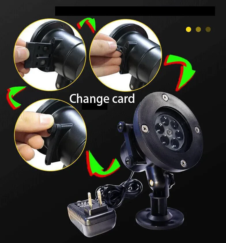 48 Pattern Christmas Projector Laser Light Snow LED Lamp Landscape Garden XMAS