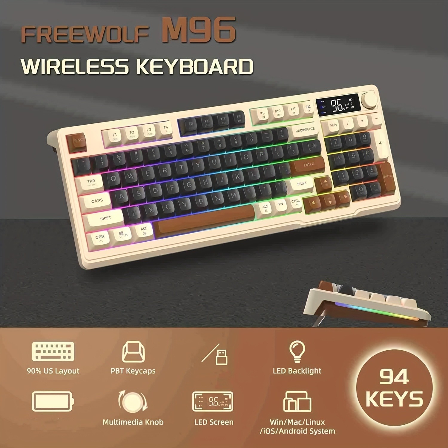 M96 Wireless Gaming Keyboard – Smart, Stylish Control for NZ Gamers and Everyday Use
