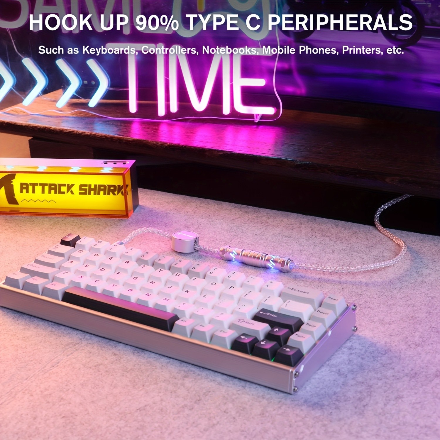 ATTACK SHARK C07 RGB Cable – Magnetic, Smart, and Stylish Power for NZ Setups