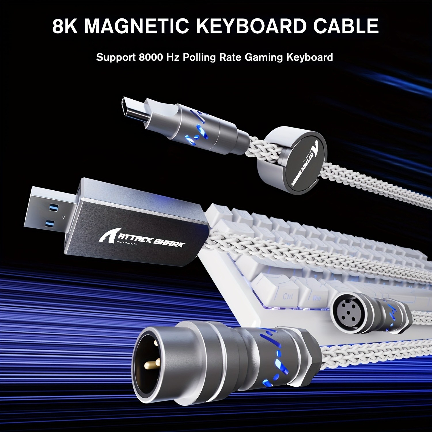 ATTACK SHARK C07 RGB Cable – Magnetic, Smart, and Stylish Power for NZ Setups