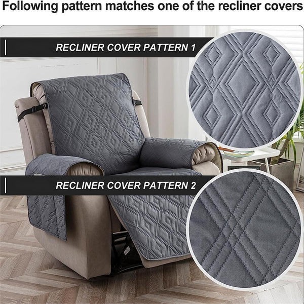RhombusGuard™ Waterproof Recliner Slipcover – Non-Slip Stretch Furniture Protector