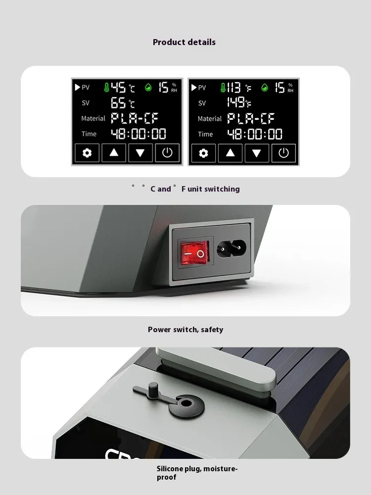 CX 3D Printer Moisture-proof Temperature Adjustable Fit Various Consumables Drying Box