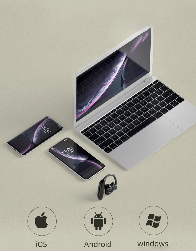 Emini Ufo Painless Bluetooth Headset Hanging Ear Type Single Ear Wireless Ultra Long Standby Driving Sports Mobile Phone Universal