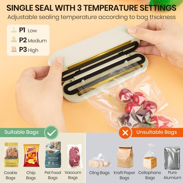 VacuoMini™ 3-in-1 Handheld Vacuum Sealer – Rechargeable Food Freshness System