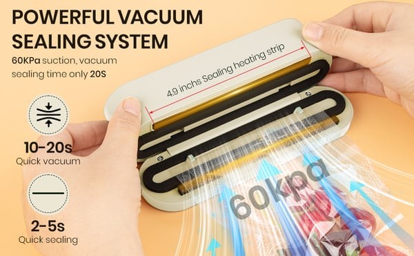 VacuoMini™ 3-in-1 Handheld Vacuum Sealer – Rechargeable Food Freshness System