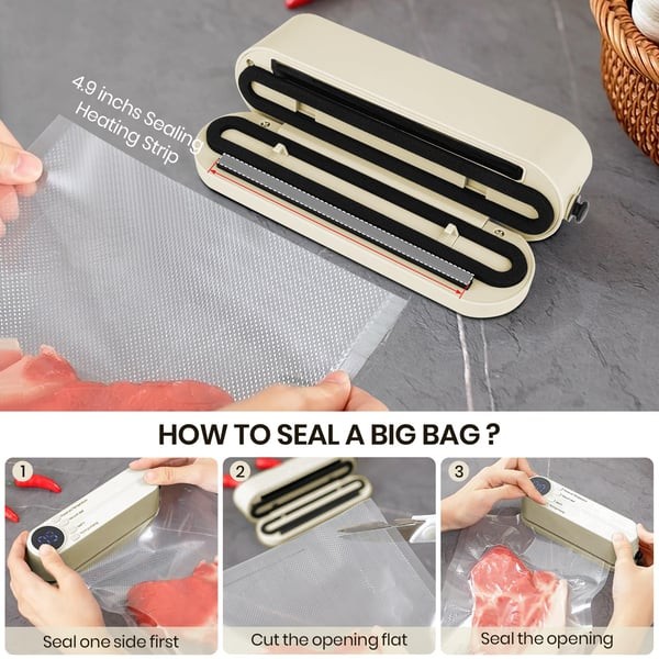 VacuoMini™ 3-in-1 Handheld Vacuum Sealer – Rechargeable Food Freshness System