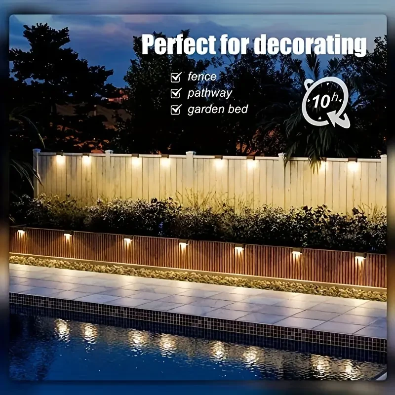 HOTU 7pcs Waterproof Solar Deck Lights – Beautiful Warm White LED Ambience for Every Outdoor Space