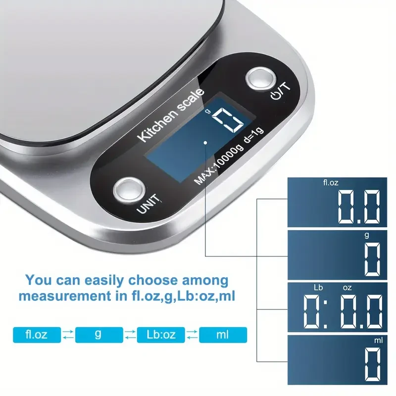 HOTU Precision Digital Kitchen Scale – Four Measurement Units for Reliable, Everyday Accuracy