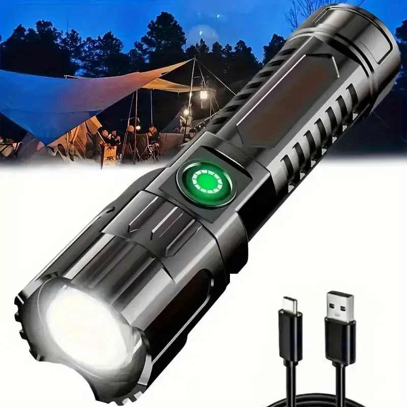 HOTU Ultra-Bright LED Flashlight – Rechargeable, High Lumens & Compact Power for Every Situation