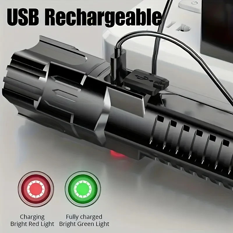 HOTU Ultra-Bright LED Flashlight – Rechargeable, High Lumens & Compact Power for Every Situation