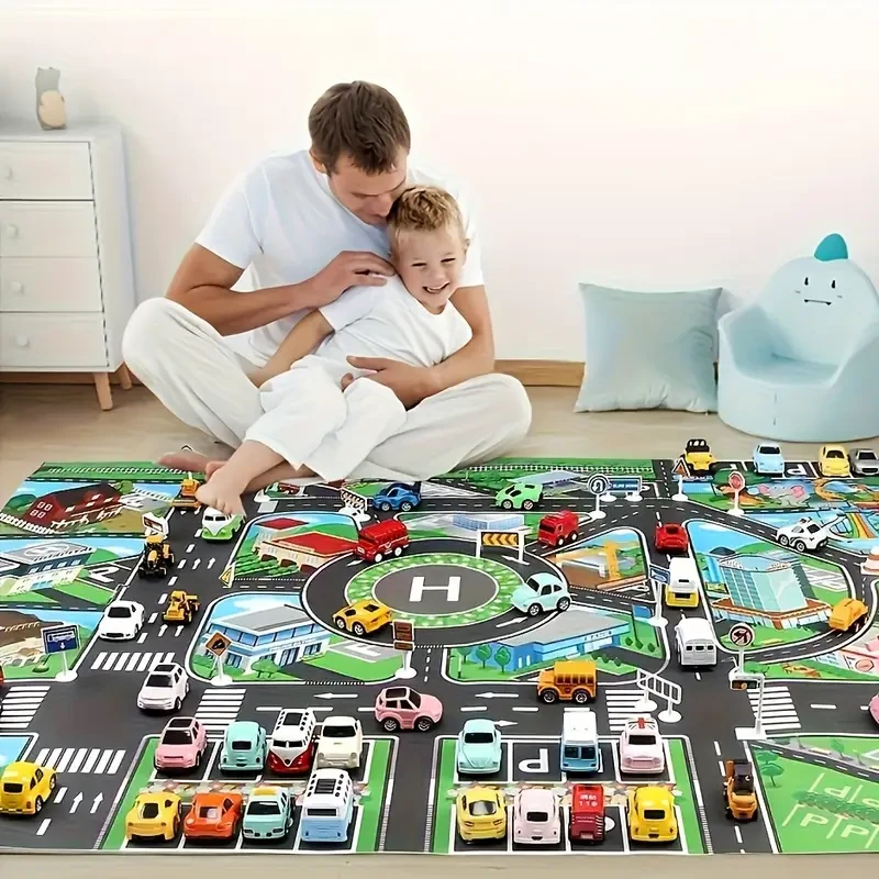 HOTU City Traffic Play Mat – Interactive Road Map for Learning & Fun