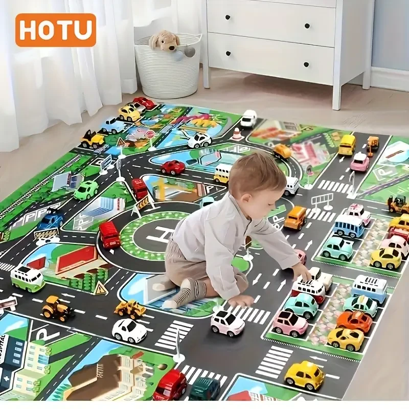 HOTU City Traffic Play Mat – Interactive Road Map for Learning & Fun