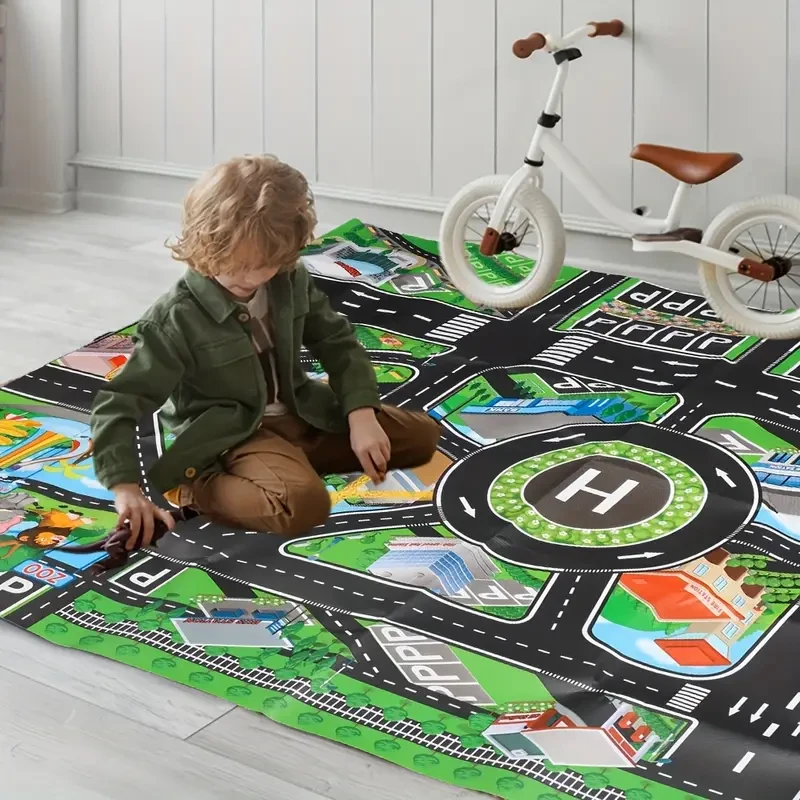 HOTU City Traffic Play Mat – Interactive Road Map for Learning & Fun