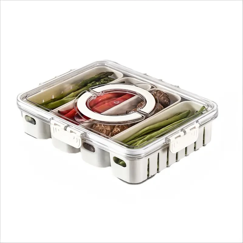 HOTU 4-Section Refrigerator Storage Container – Fresh-Keeping, Multifunctional & Durable