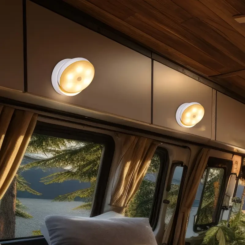 HOTU Auto-On Motion Sensor Night Light – USB Rechargeable, 6-LED Energy-Efficient Lighting