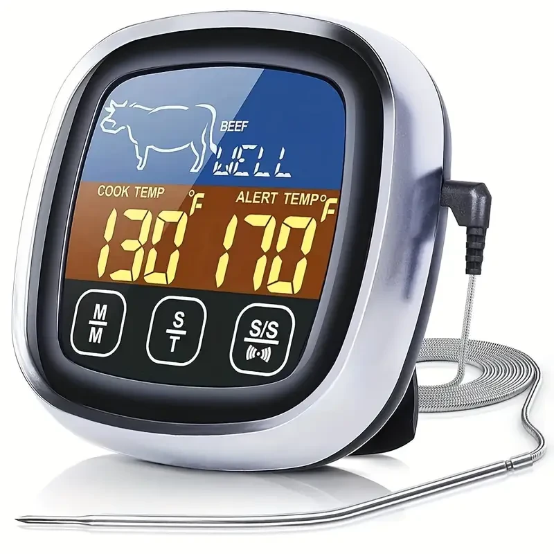 HOTU Digital Meat Thermometer – Precision Cooking with Touch Screen & Timer