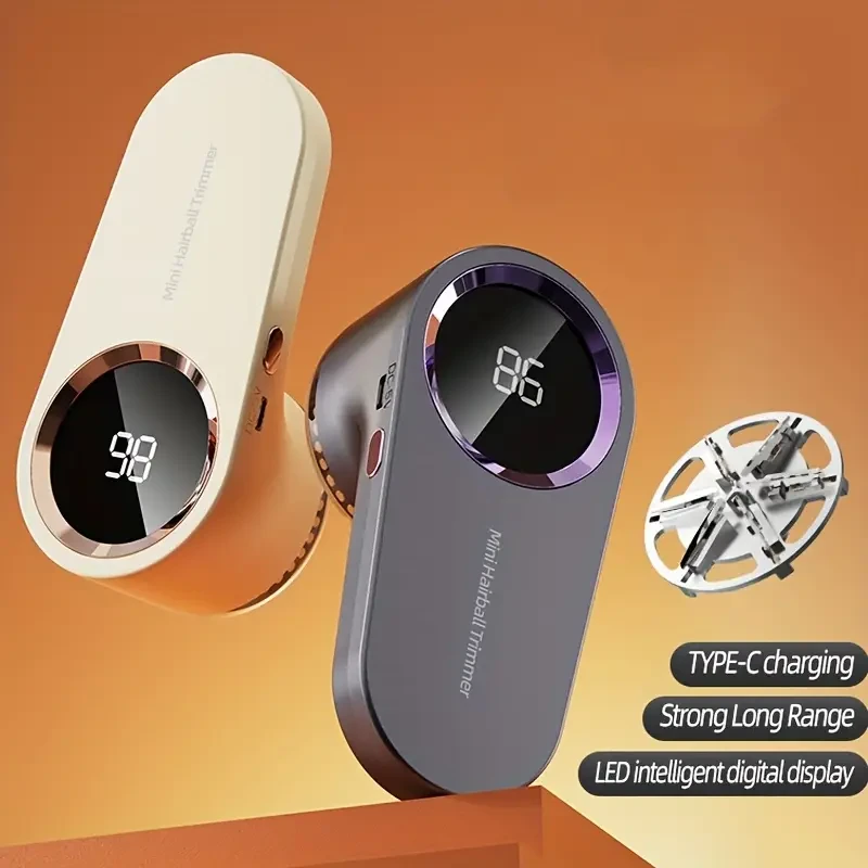 HOTU Fabric Shaver Lint Remover – Rechargeable Electric Sweater Defuzzer with LED Display