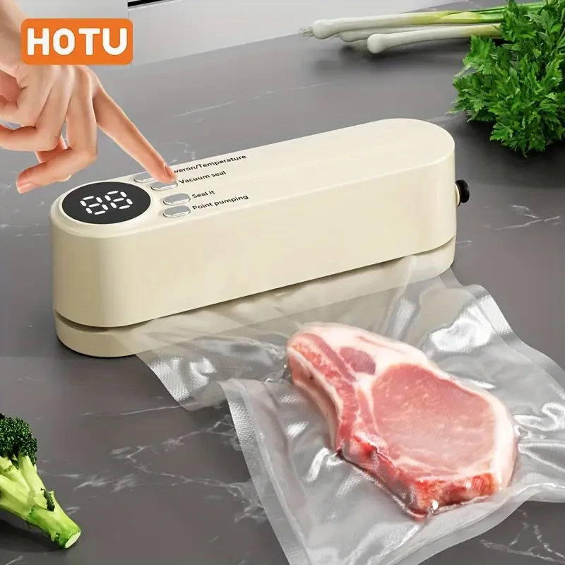 HOTU Portable Food Sealer – 1200mAh Rechargeable Multi-Function Vacuum Sealing System