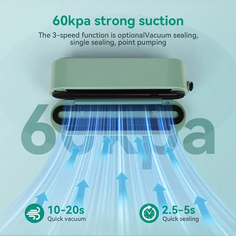 HOTU Portable Food Sealer – 1200mAh Rechargeable Multi-Function Vacuum Sealing System