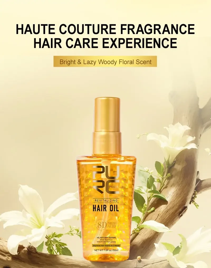 PURC Summer Amino Acid Hair Care Oil – Smoothing, Non-Greasy Marula & Argan Oil Formula
