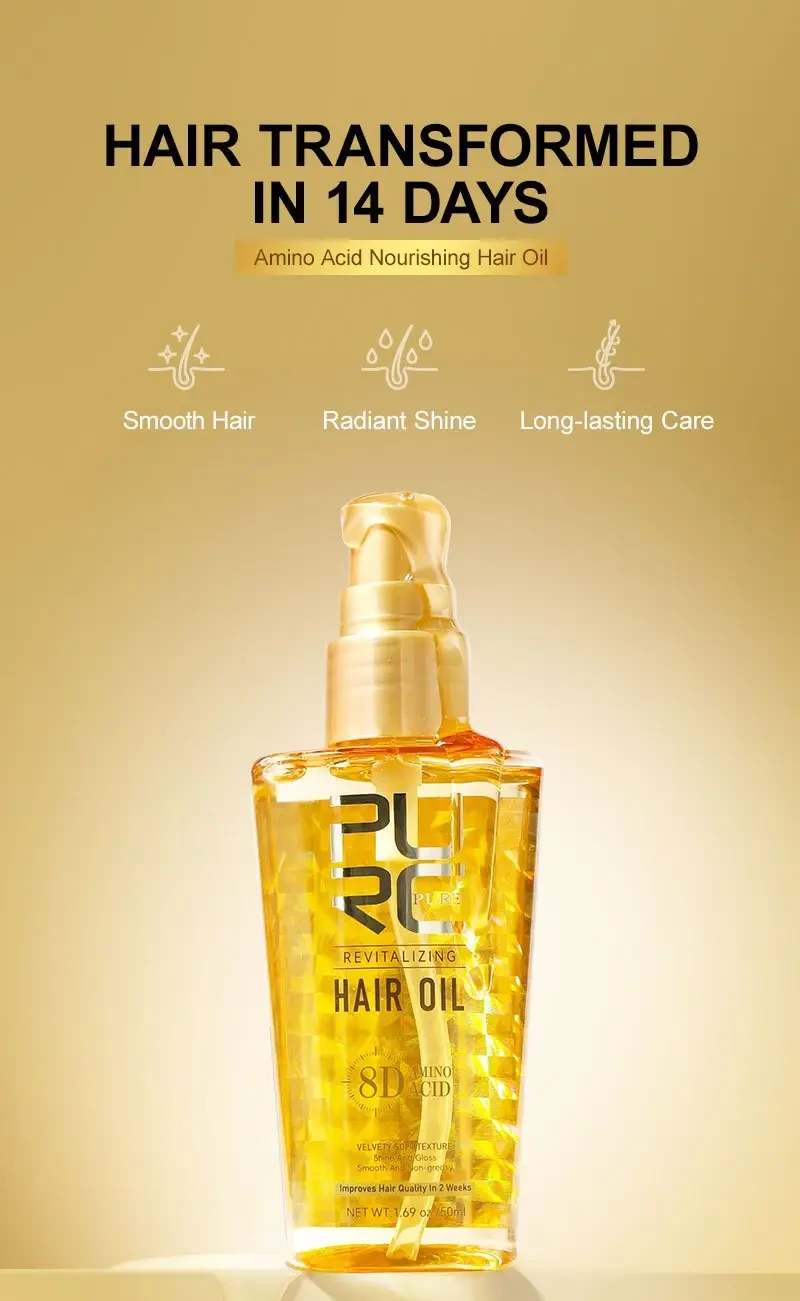 PURC Summer Amino Acid Hair Care Oil – Smoothing, Non-Greasy Marula & Argan Oil Formula