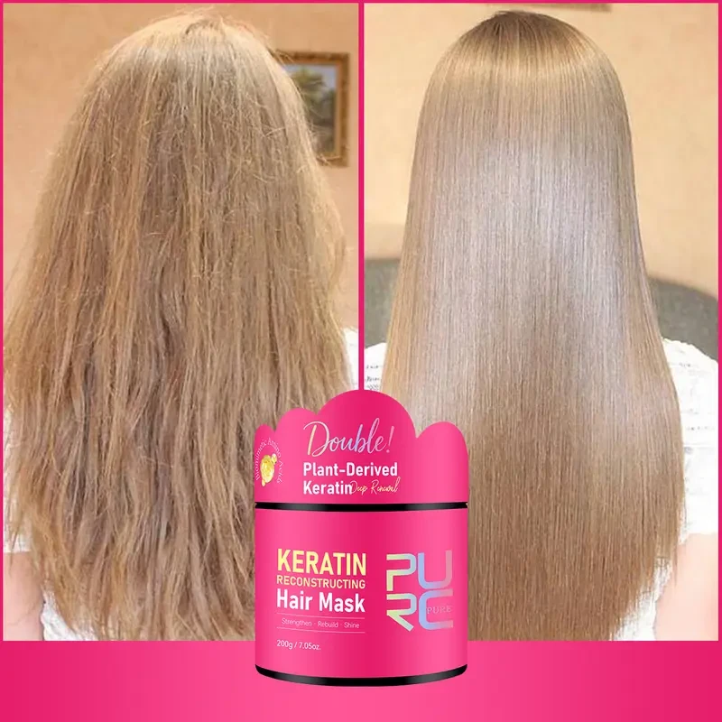 PURC Keratin Reconstructing Hair Mask – No-Rinse Treatment for Strength, Shine & Damage Repair
