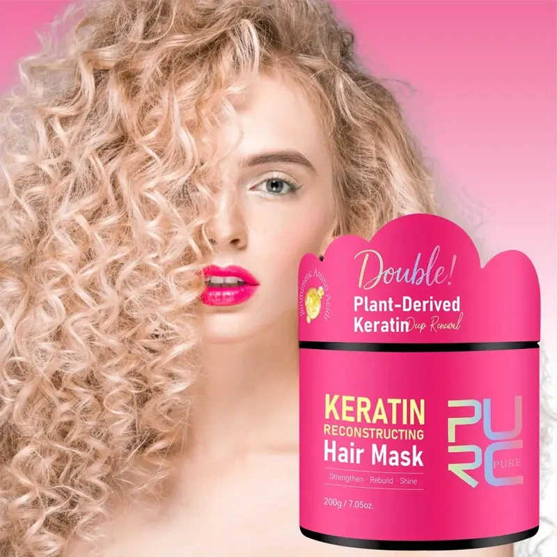 PURC Keratin Reconstructing Hair Mask – No-Rinse Treatment for Strength, Shine & Damage Repair