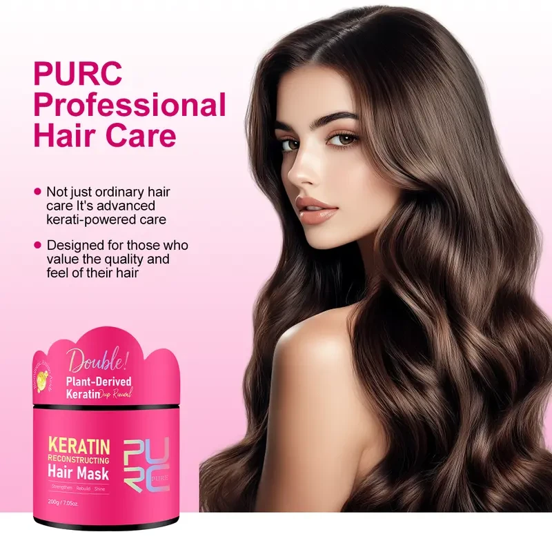 PURC Keratin Reconstructing Hair Mask – No-Rinse Treatment for Strength, Shine & Damage Repair