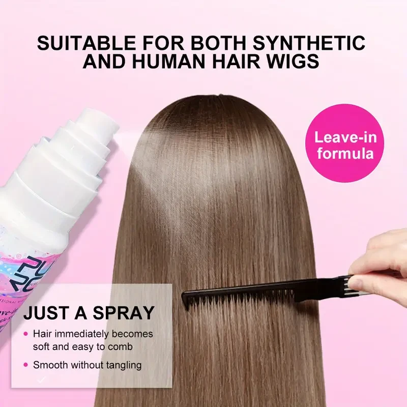 PURC Wig Care Spray – Leave-In Softener for Dry, Tangled & Synthetic Wigs