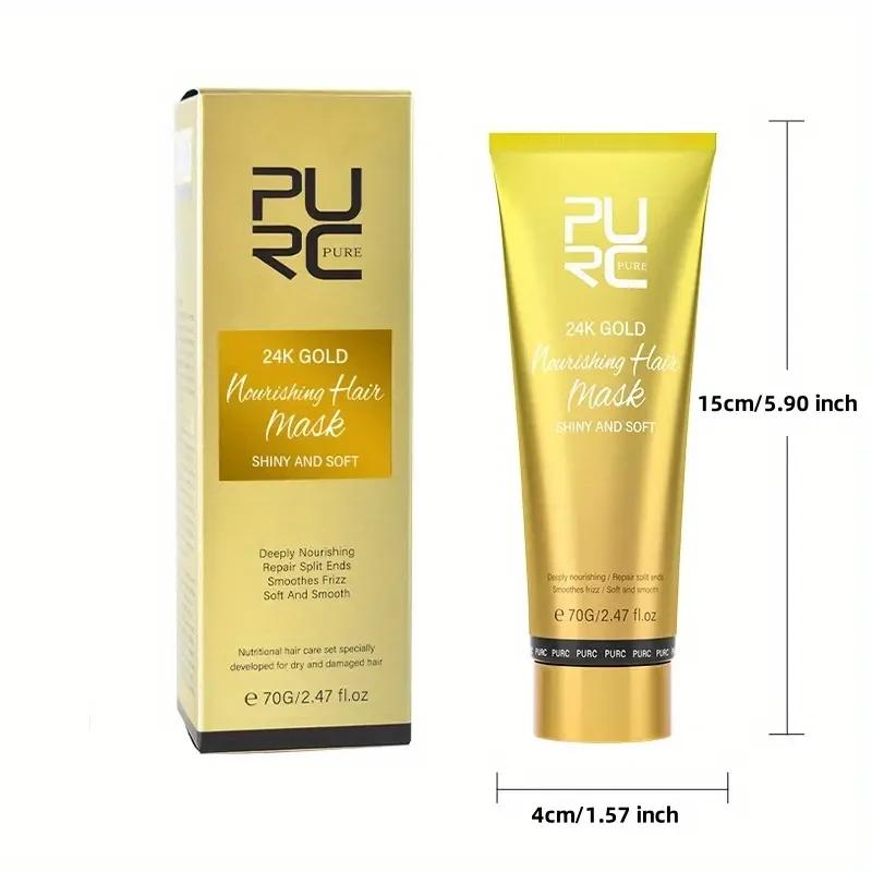 PURC 24K Golden Hair Mask – Luxurious Argan Oil Treatment for Smooth, Moisturised & Frizz-Free Hair