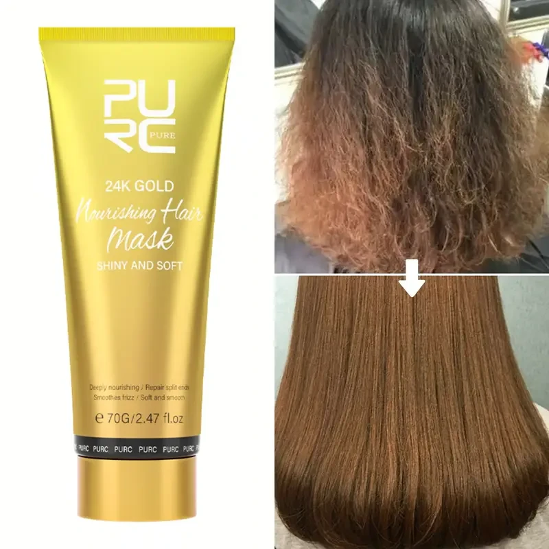 PURC 24K Golden Hair Mask – Luxurious Argan Oil Treatment for Smooth, Moisturised & Frizz-Free Hair