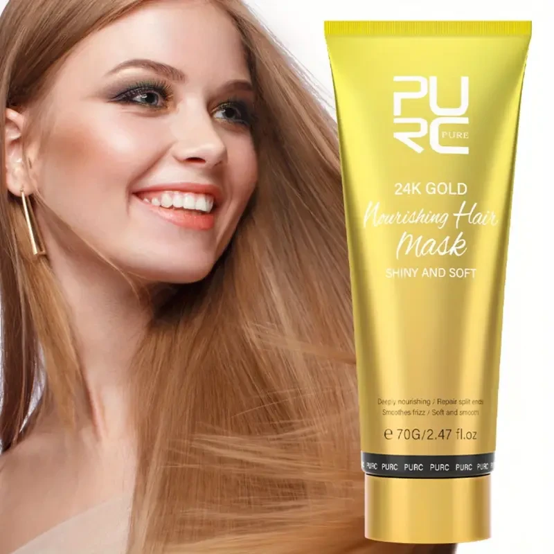 PURC 24K Golden Hair Mask – Luxurious Argan Oil Treatment for Smooth, Moisturised & Frizz-Free Hair