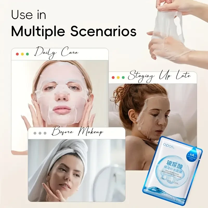 OPOSI Hydroxy Acid Moisturizing Mask – Deep Hydration with Hyaluronic Acid (25ml × 10 Sheets)