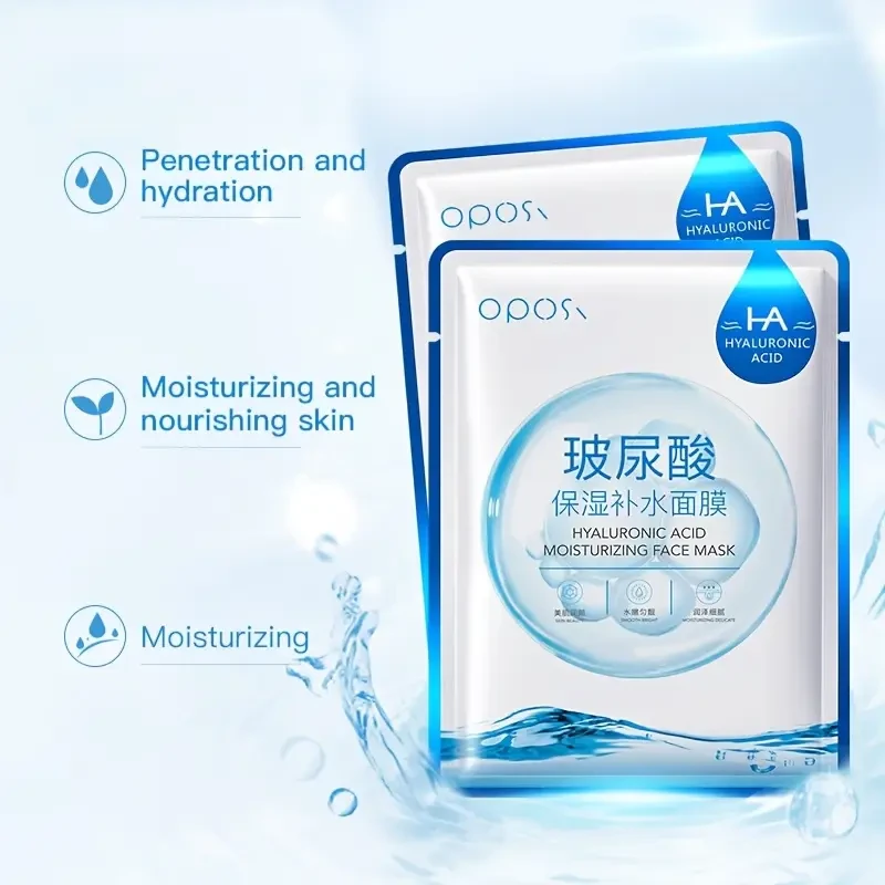 OPOSI Hydroxy Acid Moisturizing Mask – Deep Hydration with Hyaluronic Acid (25ml × 10 Sheets)